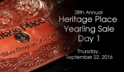 Heritage Place Yearling Sale - Thursday, September 22