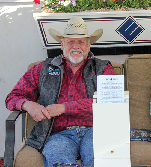 Pictured is trainer Mike Robbins. John rode World Champion Sgt Pepper Feature in most of his races for Robbins. Speedhorse Photo